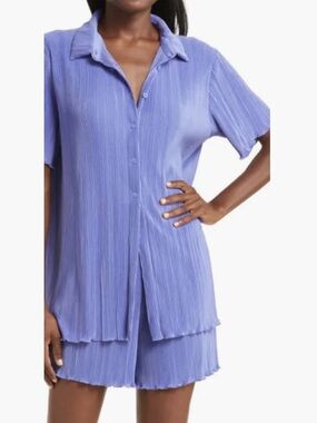 Nordstrom Open Edit Plissé Short Lounge Set NWT